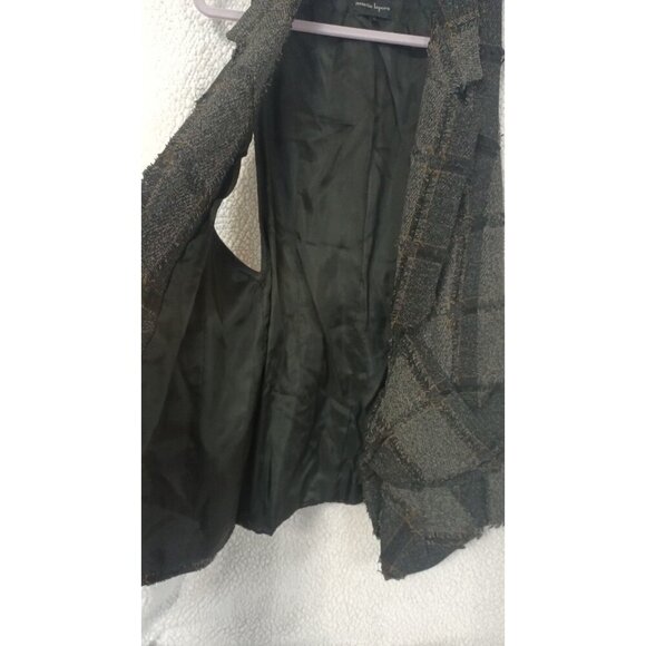 Nanette Lepore Open Front Plaid Shabby Chic Hobo Vest With Pockets Size 4 Gray - Picture 12 of 14